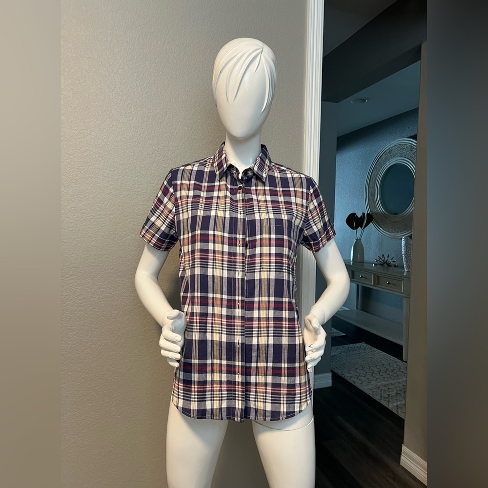 Pendleton Women's Seaside Shirt Navy/Red Size S